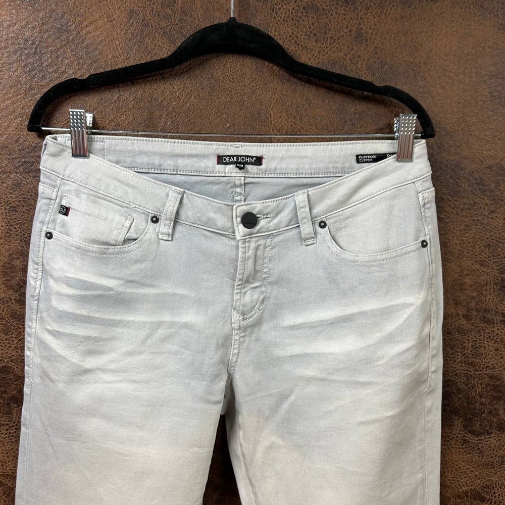 Dear‎ John womens 29 grey denim cropped straight leg playback cuffed